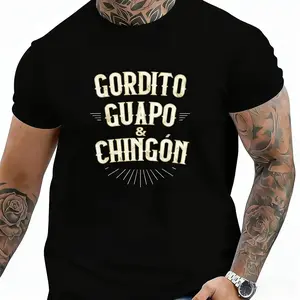 Latino Pride T-Shirt |   "Gordito Guapo & Chingón" Vintage Western Style Graphic Tee for Spanish Speaking Men Gift