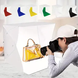 Portable Light Box Photography Professional Shooting Tent with Lights Foldable Light box with 6-Color PVC Backdrops 6000-6500K Photo Studio Light Box with Storage Bag for Product Photography light box