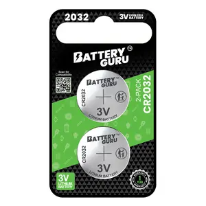 BatteryGuru Car Key Batteries CR2032 3V (Pack of 2)