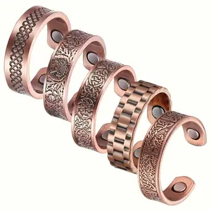 5pcs Copper Rings for Women, Women's Adjustable Magnetic Copper Rings, Jewelry Gifts for Mother's Day