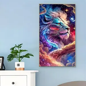 Lion Pattern DIY Diamond Arts Colorful Painting Kit without Frame, Diamond Painting Kits, DIY 5D Diamond Arts Colorful Painting Kit, Wall Art Decor for Home Living Room Bedroom
