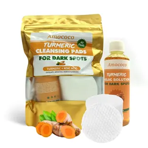 Kojic Acid and Turmeric Cleansing Pads - 40pcs Turmeric Cleansing Pads for Skincare, Comfort Cleanser Facial Cleanser Makeup Removers - Cosmetic