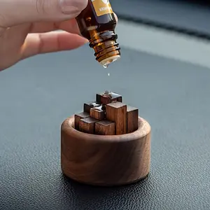 Wooden Diffuser Set, Round Wooden Stick Aroma Dispenser, Home Office Study Room, Slow Release Fragrance Cylinder, No Flame No Battery, Decorative Essential Oil Holder