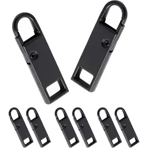 Zipper Pull Replacement Metal Zipper Handle Mend Fixer Zipper Tab Repair for Luggage, Backpacks, Suitcases, Jackets, Purses, Handbags (6 PCS)