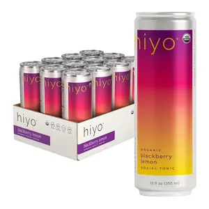 Organic Social Tonic – Blackberry Lemon, 12 Pack - Non-Alcoholic Functional Seltzer, Flavored Sparkling Water Crafted with Organic Adaptogens, Nootropics & Botanicals