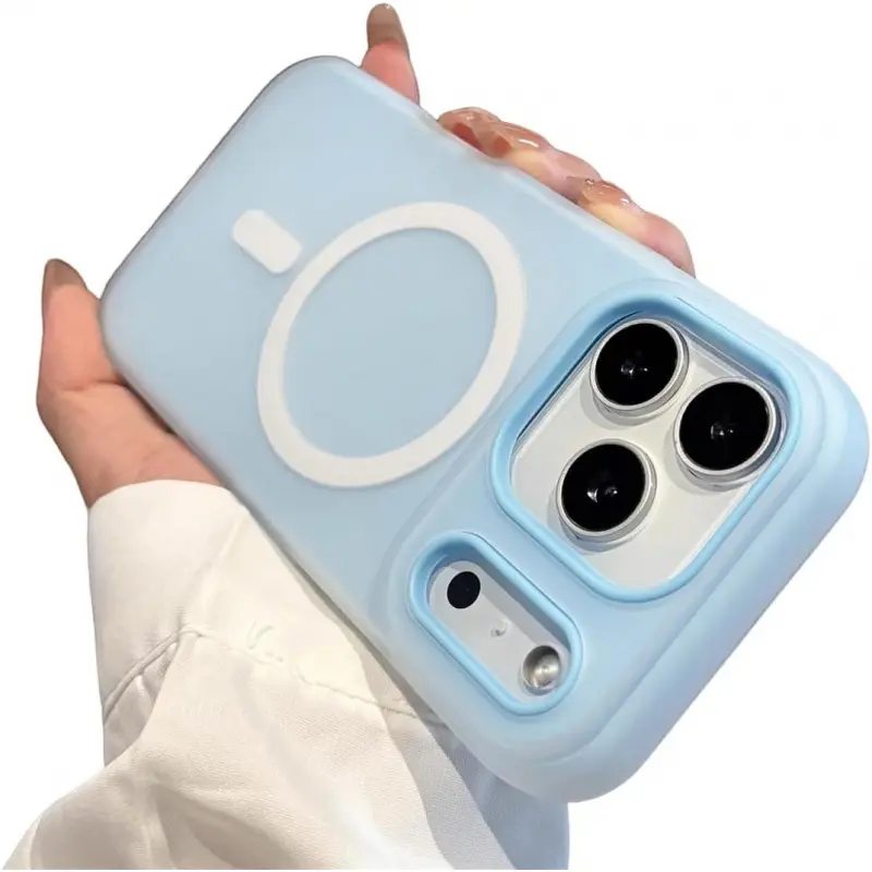 Luxury 2-in-1 Candy Color Matte Silicone Magnetic Case for iPhone 17/16/15/14 Plus/13/12/11 Pro Max, Magsafe-Compatible Smartphone Cover for Handheld Devices, Shockproof Drop Protection Accessories, Protector