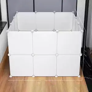 Small Pet Cage Fence Indoor Barrier Free Combination Cat Cage Dog Cage Training Isolation Toilet Area Medium Small Dogs Rabbits Escape Proof Divider Net Durable Puppy Playpen