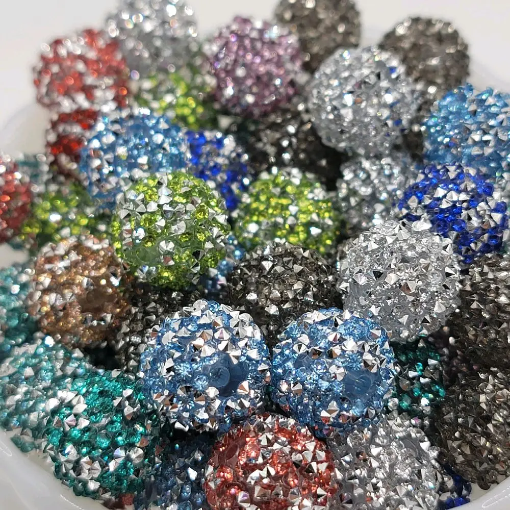 Sparkle 16mm Full Rhinestone Mixed Beads Set with Memory Wire, 10 Pieces for DIY Beads Making & Creative Possibilities Projects