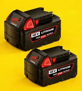 2Pack 6.0Ah Replacement Battery for Milwaukee M18, Compatible with 18V Batteries 48-11-1862 48-11-1852 48-11-1882, for Milwaukee 18V Cordless Power Tools