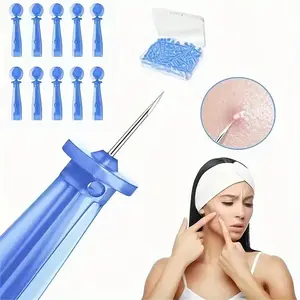 100-Piece Stainless Steel Blackhead Remover Set, Ultra-Fine Extractors for Combination Skin, Fragrance-Free Facial Cleaning Tools, Facial Cleansing Tools for Salons