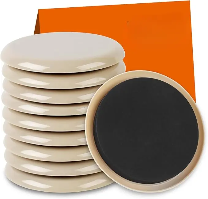 3.5" Furniture Sliders Hardware - Reusable Plastic Moving Pads for Hardwood Floors and Heavy Furniture on Carpet