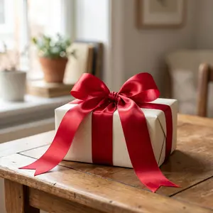 Satin Ribbon Roll 2" x 100 Yards Red – Single Face Decorative Craft Ribbon