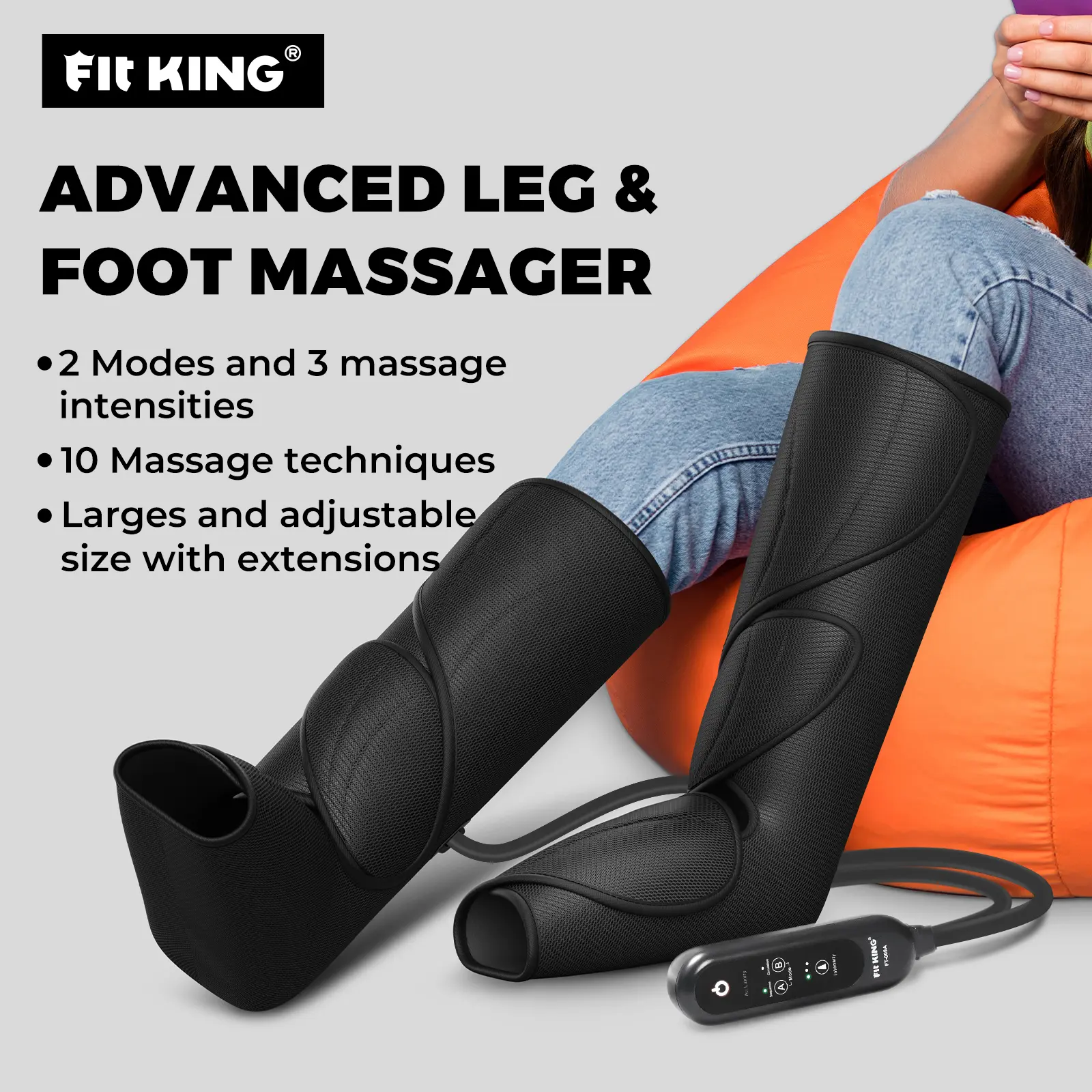 FIT KING Leg Massager with Handheld Controller For Foot and Calf Massage Relief Device Comfort foot massager mothersday gift