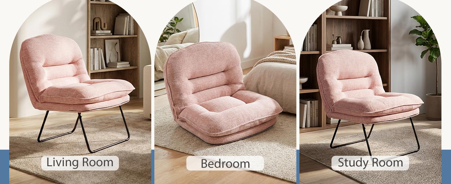 Comfy Saucer Chair, Foldable Padded Chairs for Bedroom, Dorm & Gaming, Foldable Fashion Floor Chair with Back Support for Small Spaces