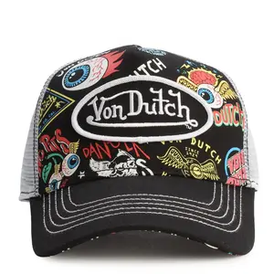 Von Dutch 2026 Limited Edition Graffiti Trucker Cap - Premium Snapback Mesh Baseball Hat, Embroidered Logo, Unisex Adjustable Streetwear Collectible Headwear, Urban Fashion Statement