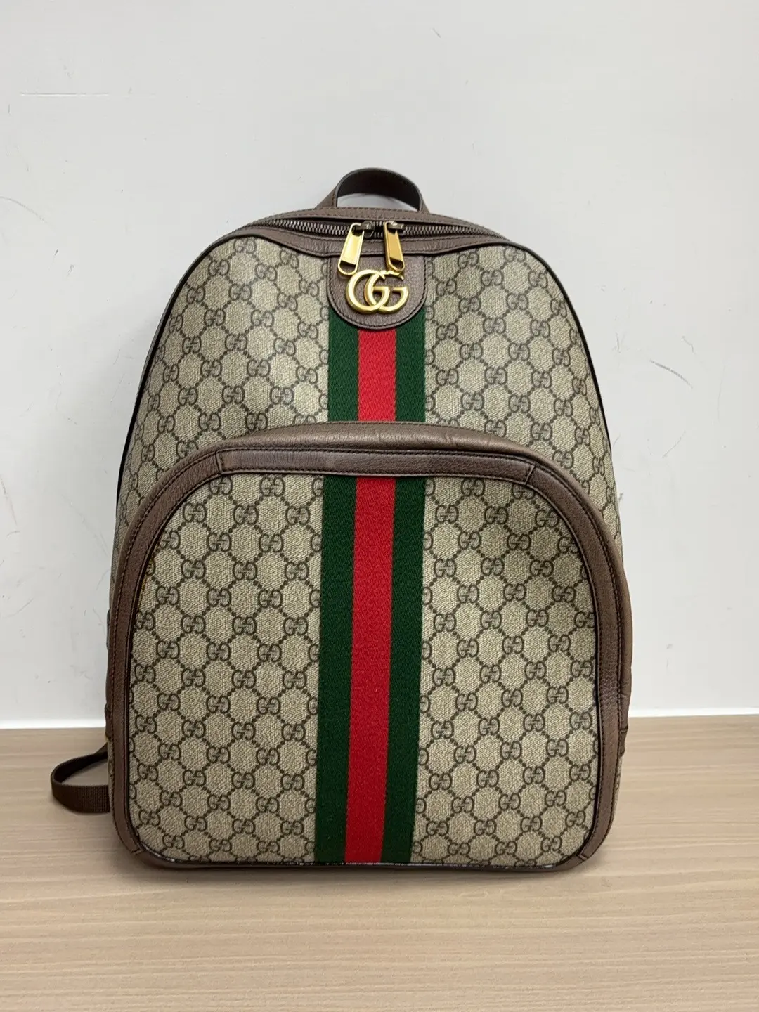 Pre-owned GUCCI good Backpacks Ophidia GG Supreme Canvas Web Stripe Backpack