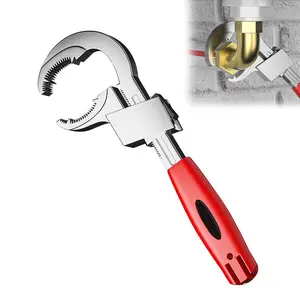 Large Opening Sink Wrench, Aluminum Alloy Adjustable Spanner Tool for Faucet Installation and Pipe Repair, Non-Slip Grip and Lightweight Design, Perfect for Plumbing Maintenance in Kitchen and Bathroom, Easy to Use and Durable