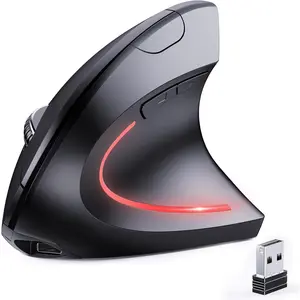 and 2.4G (2-in-1) Rechargeable  ,  Vertical Design, 1000/1200/1600 DPI, 6 Silent Buttons, for Laptop, Computer, PC, MacBook, Chromebook-Black Optical Sensor Mouse Ergonomic Mouse