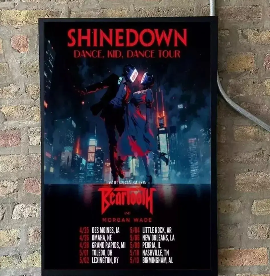 Shinedown 2025 Dance Kid Dance Tour Poster