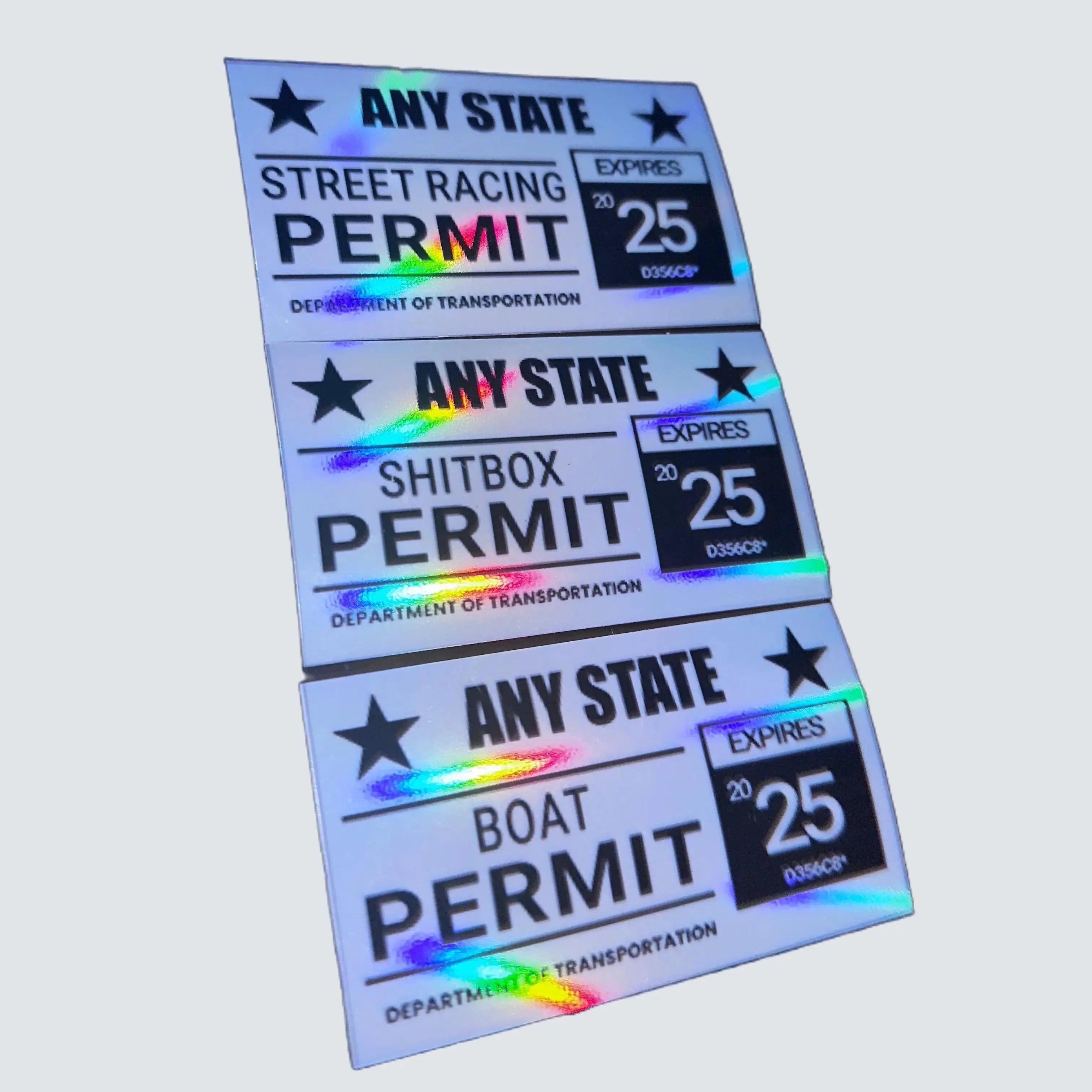 ANY STATE Car Permit Sticker PICK 2 Pack Bundle