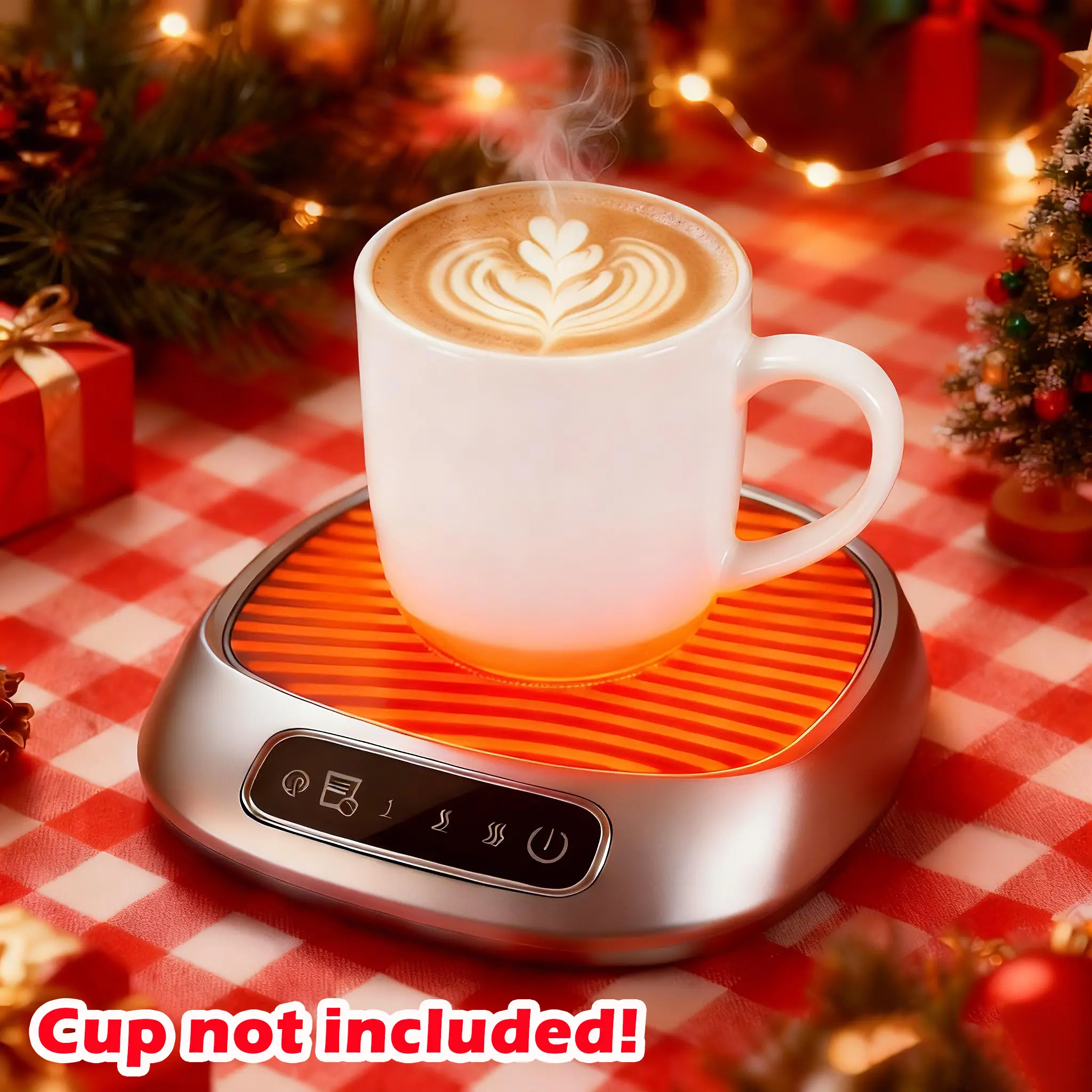 Coffee Mug Warmer, USB Heating Coaster, Coffee Mat, Coasters for Drinks, Portable Coffee Cup Heater for Desk with 3 Temp Settings & Auto Shut Off, Smart Electric Beverage Warmer for Milk Tea Water Cocoa Desk Home Office Use Winter Gifts