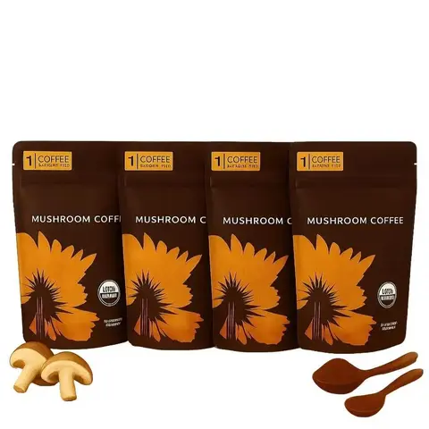 (Pack of 4) Mushroom Coffee | Organic Superfood Blend | Natural Coffee Alternative | Smooth Taste | Non-GMO