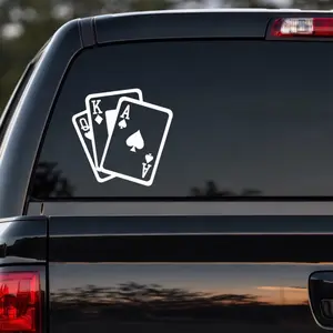 Playing Cards Decal - Poker Theme Car Sticker with Ace, King, and Queen Design for Vehicle Decoration