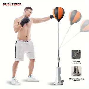 Adjustable punching reflex ball with suction base – height-adjustable striking bag trainer for home gyms and fitness | Durable spring, quick rebound, ideal boxing equipment for hand-eye coordination and reaction training