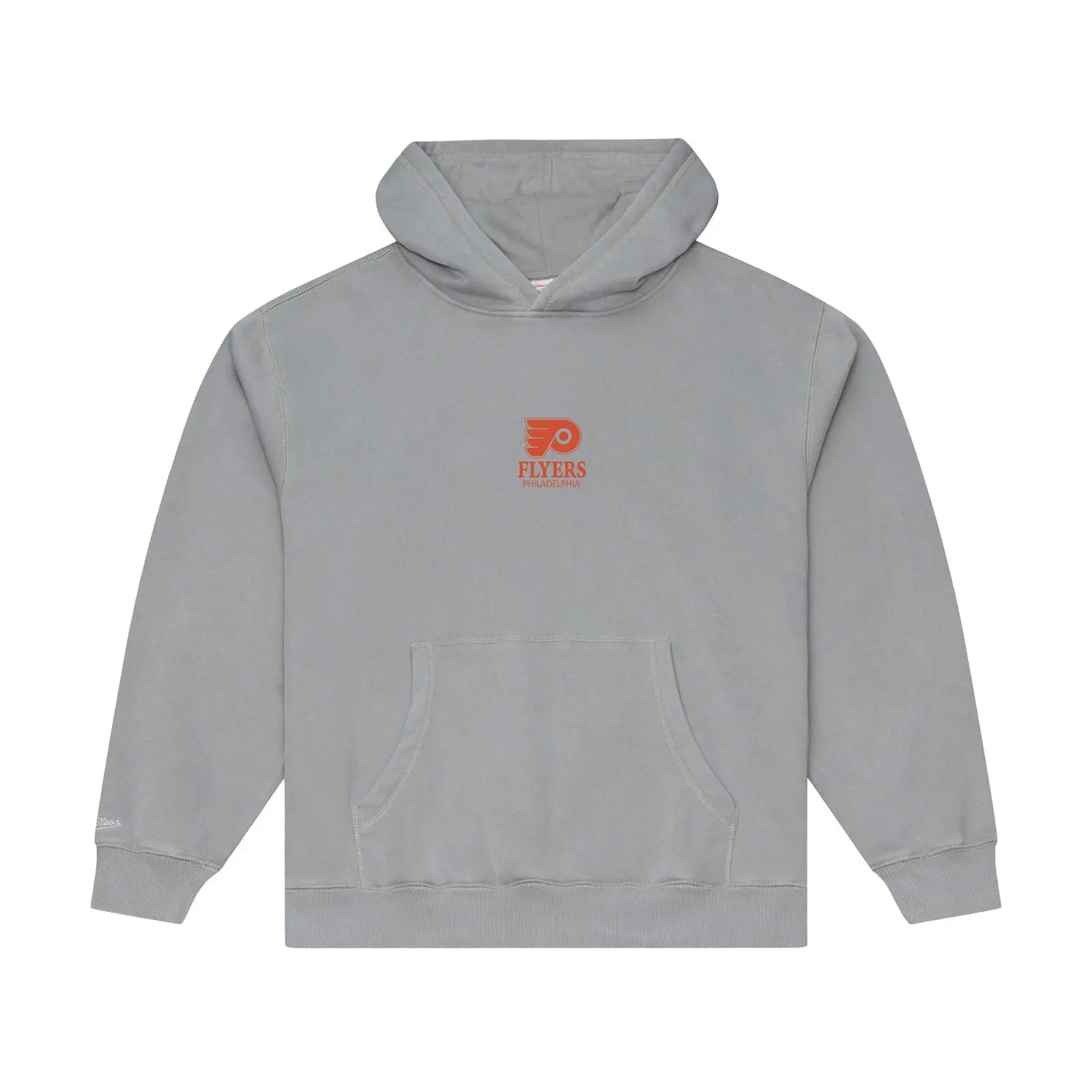 Philadelphia Flyers Gray Core Essentials Fleece Hoodie NHL Throwback Sweatshirt Vintage Fan Gear Mitchell & Ness
