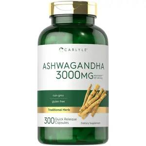 Carlyle Ashwagandha Supplement 3000mg - 300 Capsules - Root Extract Supplement - Non-GMO, Gluten Free