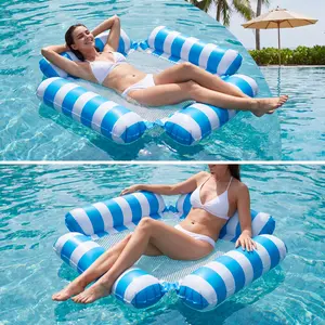 Hammock Pool Floats Adults, 4-in-1 Multi-Purpose Inflatable Pool Floats PVC Water Hammock Lounge Floaties
