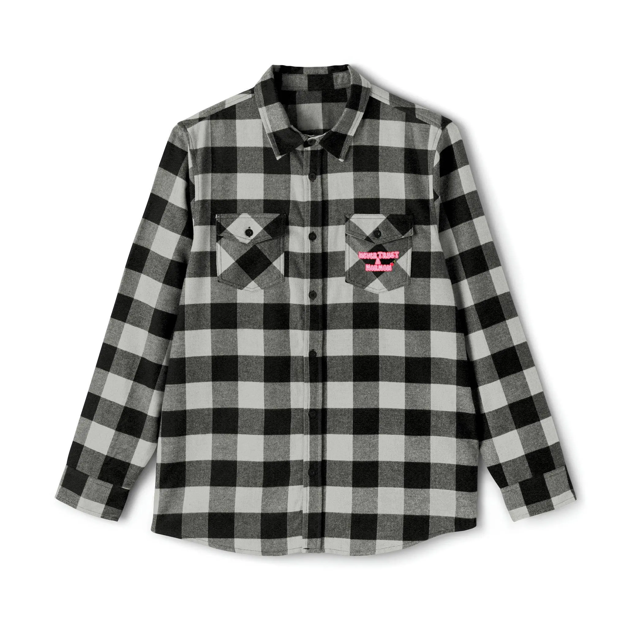Never Trust A Mormon / Pink - Unisex Flannel Shirt