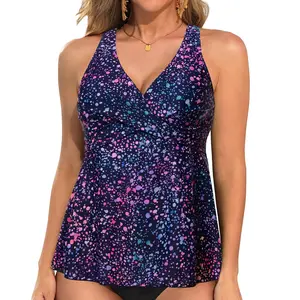 Tempt Me Women Tankini Top Only Flowy Swim Tops V Neck Bathing Suit Top  SwimWeek  summervibes