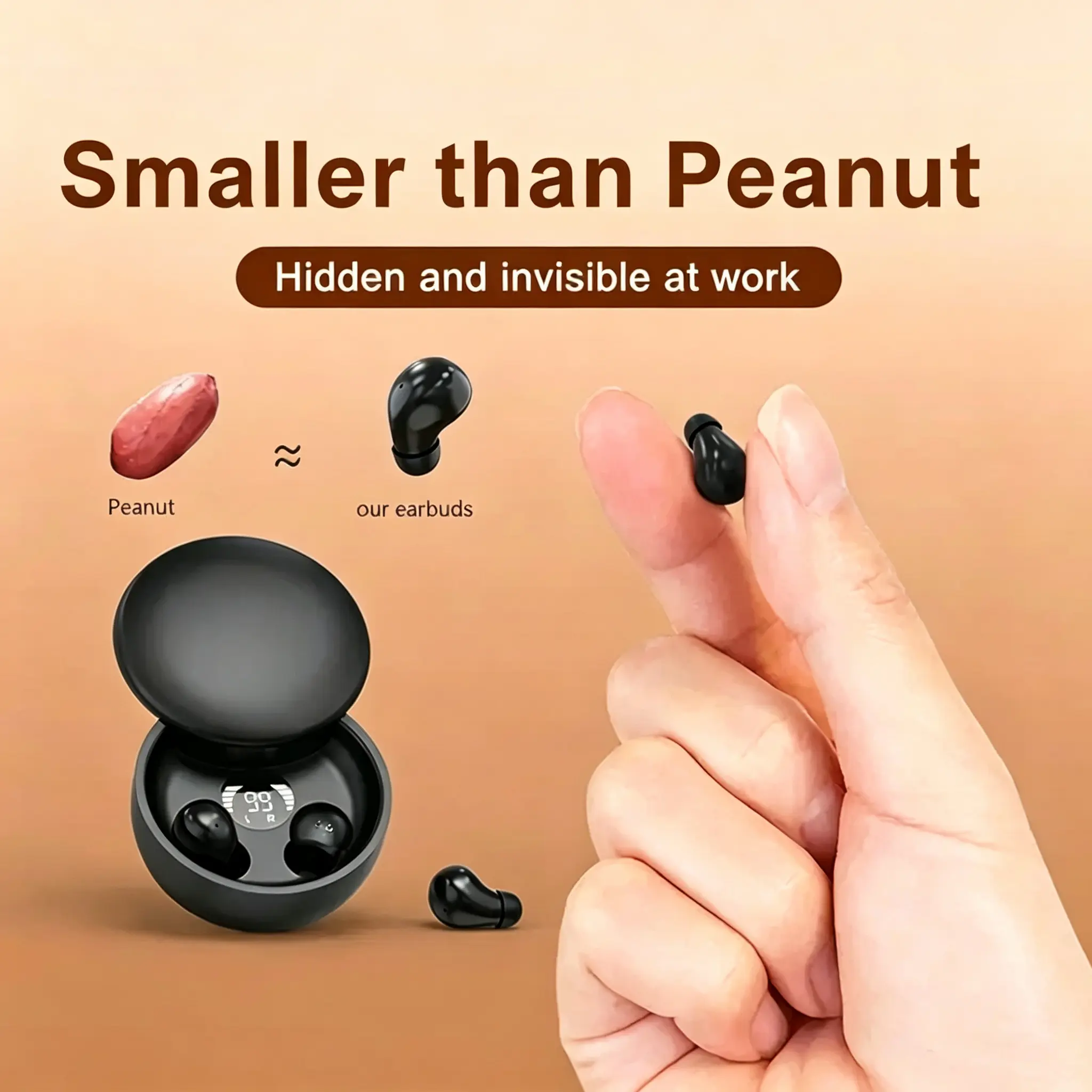 SK26 Invisible Bluetooth Earbuds for Side Sleepers, Mini Headset with Type-C Charging Case, 24H Playtime, Crisp Calls, Noise Blocking, Wireless Audio for Android/iOS, PC/Laptop
