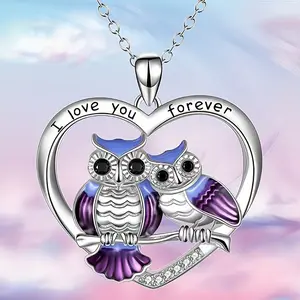 Owl Necklace Mother Daughter Owl Lover Bird Pendant Necklace Mother's Day Gifts for Women Grandmother Daughter Mom