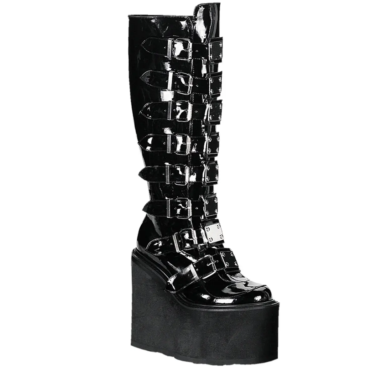 Demonia Swing-815 Black Patent Knee-high Boots Demonia Swing-815 Black Patent Knee-high Boots