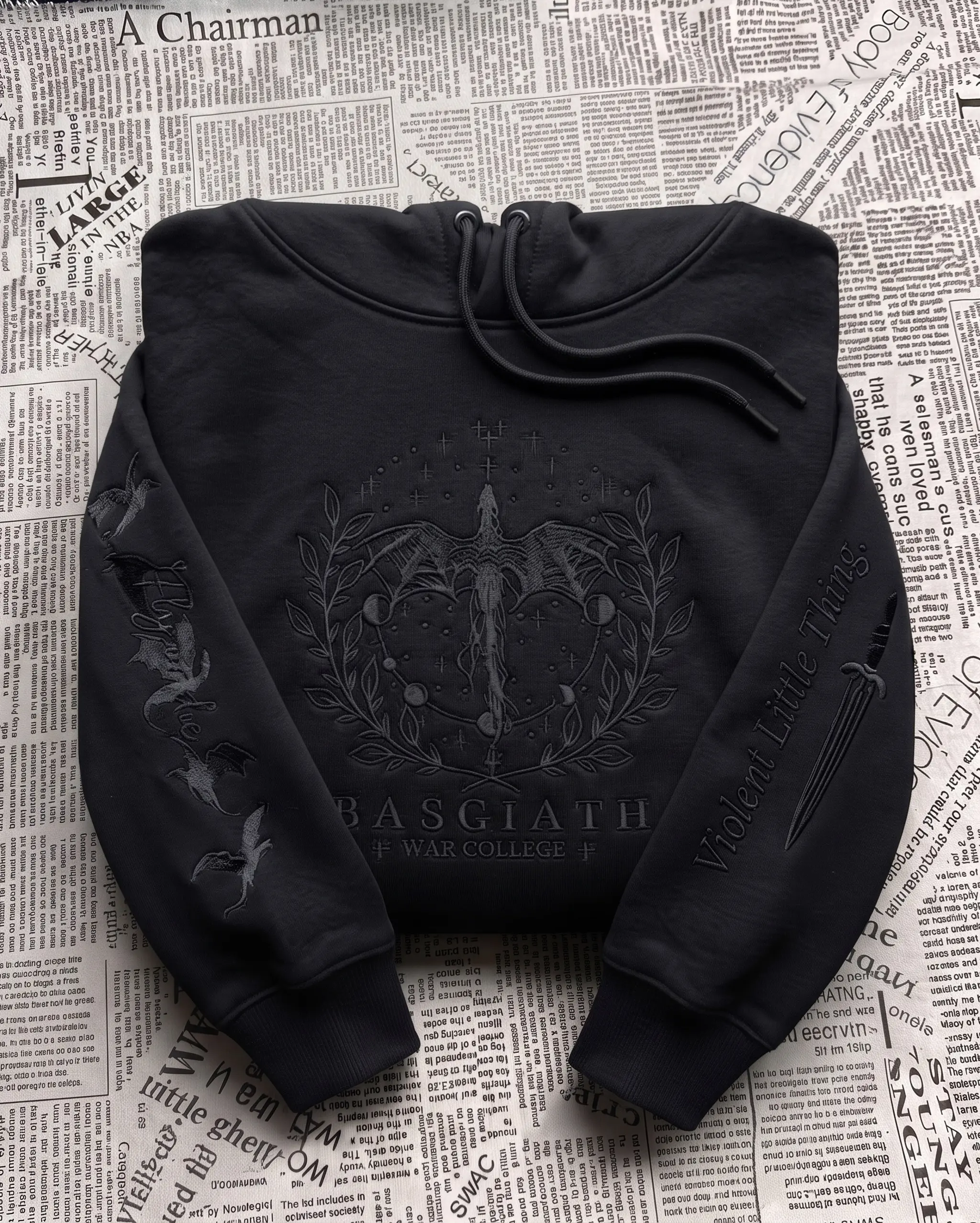 Basgiath War College Quarter Zip Sweatshirt, Fourth Wing Inspired Embroidery, Dragon Rider Reader Gift, Cozy Fantasy Apparel