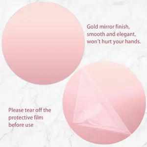 6 Pcs 10 Inch Acrylic Round Mirrors for Tables Centerpieces Circle Mirrors Candle Plates for Wall Wedding Table Centerpieces for Baby Shower Party, Thickness 1 mm (Rose Gold)