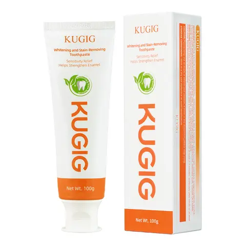 KUGIG Fluoride-Free Anti-Cavity Toothpaste Alternative - Minty Daily Care for Adults' Sensitive Teeth, Gum Care, Plaque Removal, Surface Stain Cutting, Brighten Teeth, Bright Smile Dental Freshener, Easy to Enjoy, Daily Care Toothpaste