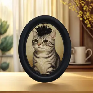 Vintage Art Style Mohawk Cat Pattern Decorative Home Item, Room Decor Ornament, Perfect for Halloween Christmas Thanksgiving Wall Decoration