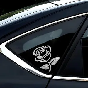 Rose Design Car Sticker, Self-adhesive Car Decal, High-Gloss Decal for Rear Glass Surface, Car Exterior Accessories, Vehicle Exterior Decoration, Sticker For Cars