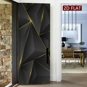 Modern Geometric Line Door Poster, Door Sticker, Easy Peel & Stick, Waterproof & Scratch Resistant Decoration for Home, Kitchen, Bathroom, Bedroom, Elevator, Ornaments, Door Decorations