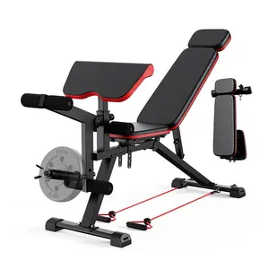 Adjustable Weight Bench for Home Gym - Incline/Decline (-30°~+85°), Resistance Bands & Leg Holder, 800 LBS