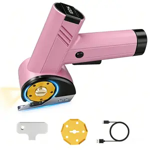 Cardboard Cutter, 4 Speeds Adjustment 4.2V Cordless Electric Scissors, Cardboard Box Cutter with LED Light Safety Lock & Extra Blades, Electric Box Cutter for Fabric, Cardboard, Leather, Carpet