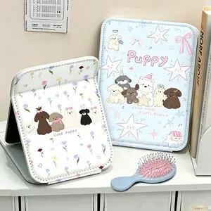 1pc Cute Dog Pattern Thickened Makeup Mirror, Drop-proof Portable High-definition Vanity Mirror, Suitable for Home and Outdoor Use
