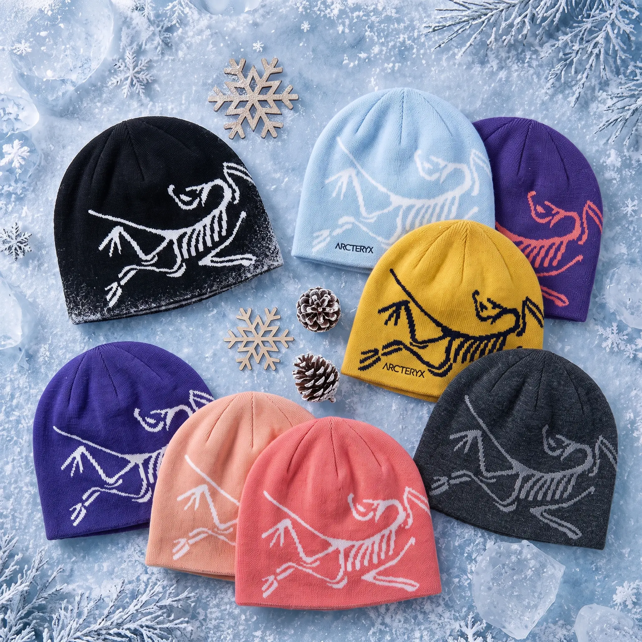 Arcteryx Bird Head Toque Frosty Winter Beanie Multi-Color Selection | Soft Wool Blend Thermal Knit Skull Cap | Y2K Frozen Legacy Skiing Outdoor Gear