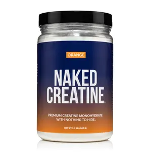 Naked Creatine - Orange Flavor - Premium Creatine Monohydrate Powder - 500g - Only 5 Ingredient - Shown to promote strength, muscle mass, and improve exercise performance - 5g creatine per serving