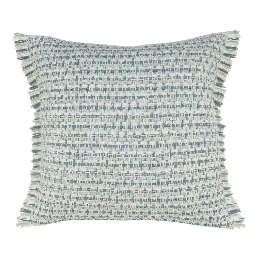 4 x 24 x 24 in. Blue Zippered Coastal Indoor & Outdoor Throw Pillow