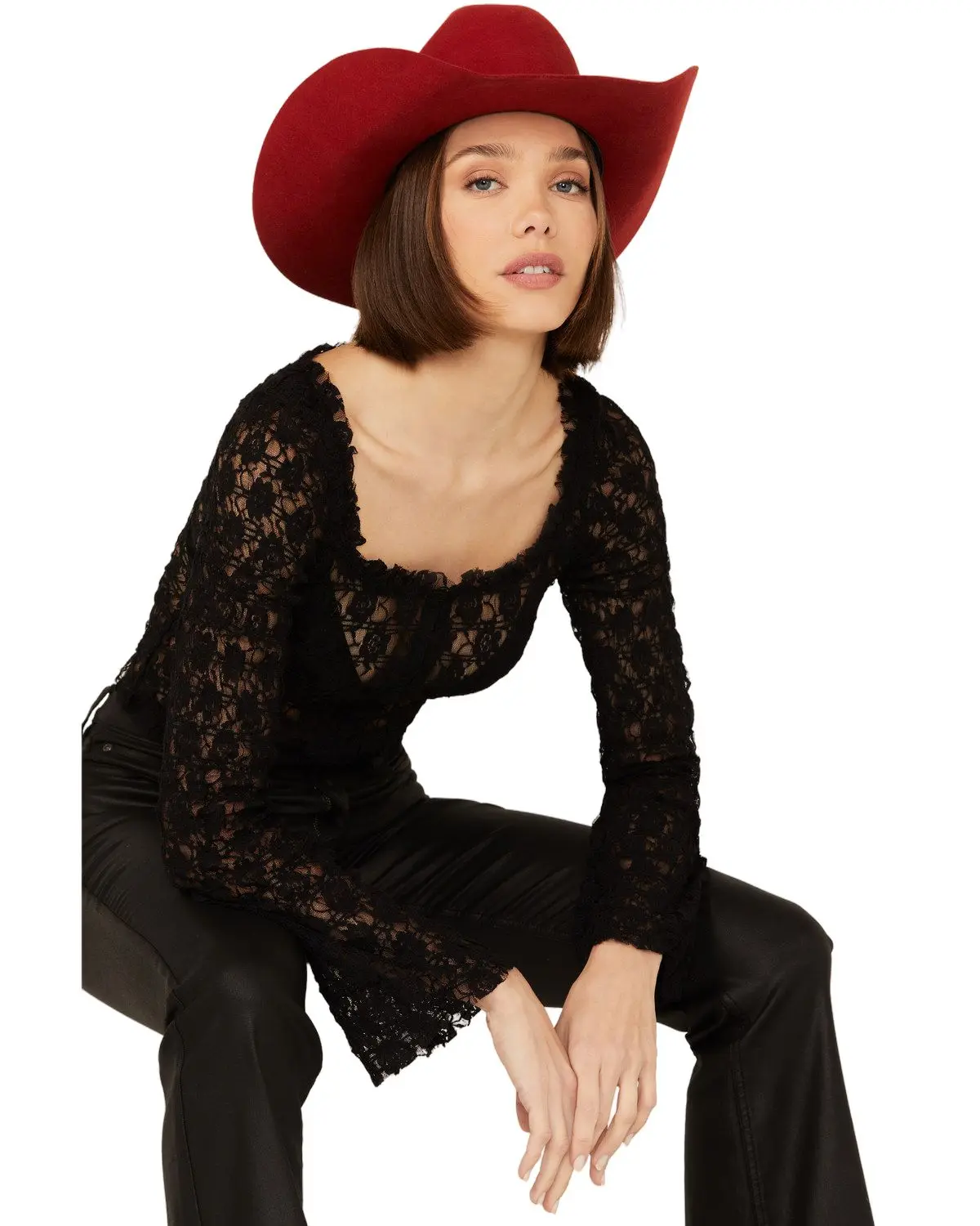 Free People Women's Madison Sheer Long Sleeve Shirt - F23t09206-Blk