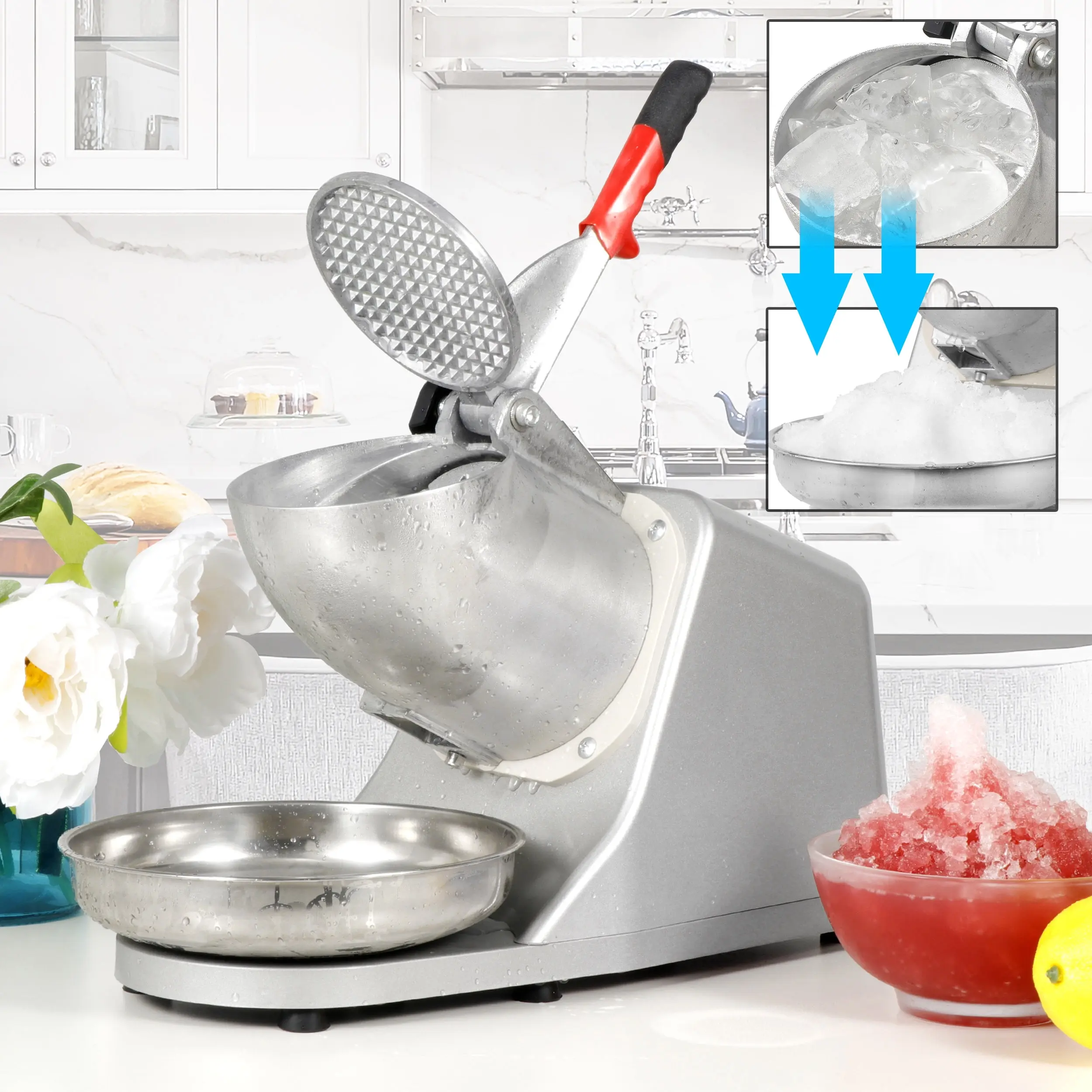 Segawe 300W Electric Ice Shaving Machine - Stainless Steel Crusher, Household Shaved Ice Maker for Kitchen Frozen Drink Prep, Shaved Ice Machine,home essentials